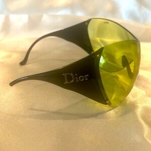 Christian Dior Ski Face Mask Green Lens Black Frame Vintage *Broken Arm